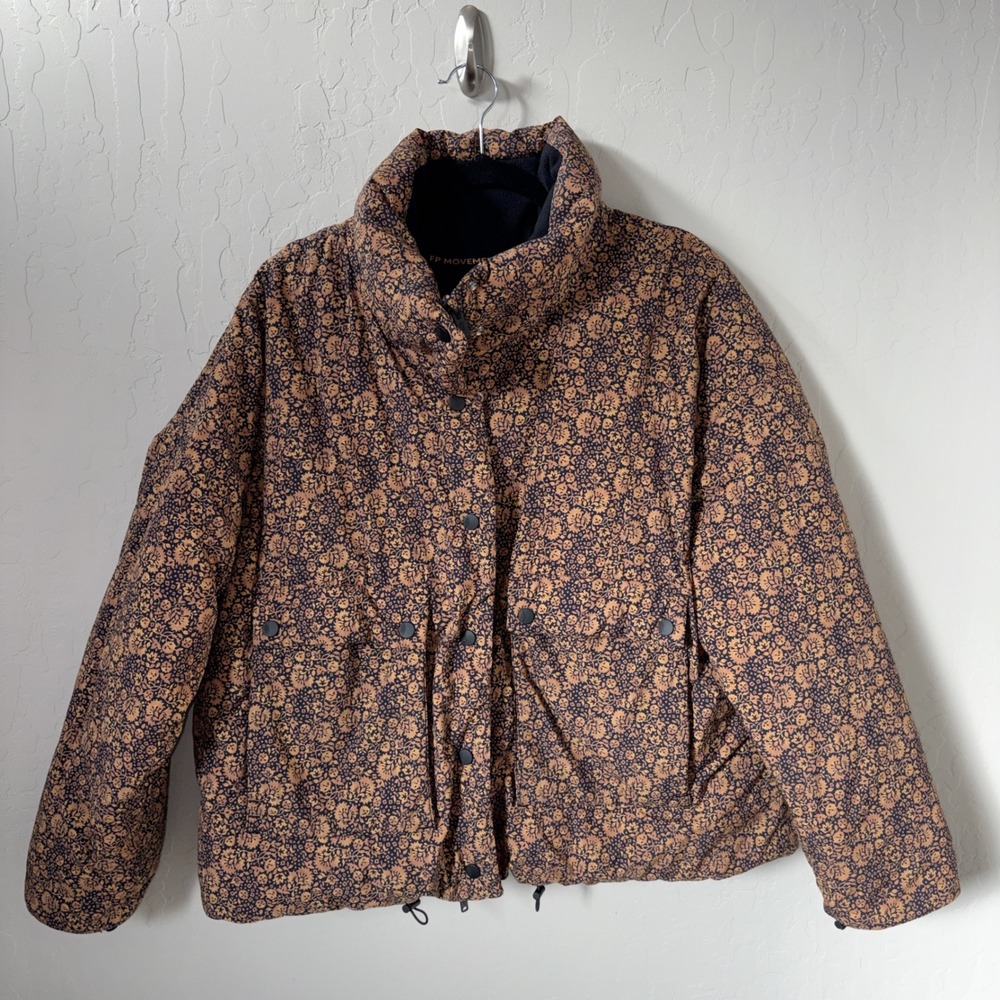 FP Free People Movement Phoebe Printed Floral Packable Puffer Jacket‎ Sz Medium